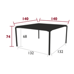 Table Calvi - 140x140 - Fermob