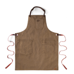 Tablier en cuir et toile vintage n°325 - Havane