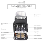 Sac à dos pique-nique Escapade 4P - Gris