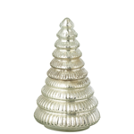 Bougie parfumée sapin côtelé en verre argenté - S