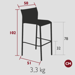 Tabouret de bar Cadiz - Cosy Maison 