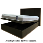 Lit coffre Filo H35 160x200 - Ascot Olive
