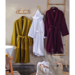 Peignoir mixte éponge unie Prune - Sylvie Thiriez