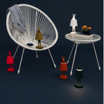 Lampe A Poser Rabbit Orange Led H29