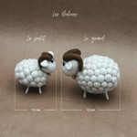 Petit bélier blanc 7,5 cm en feutrine