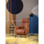 Fauteuil relaxation manuel Alva - Cuir Montana cognac - P821 