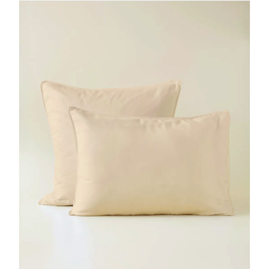 Taie d'oreiller satin/lyocell Beige pétale - Sylvie Thiriez