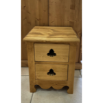 Chevet épicéa massif huilé 2 tiroirs - Découpe Sapin 
