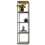 Bibliothque ouverte simple 5 tagres Brooks - Teinte naturel vieux bois