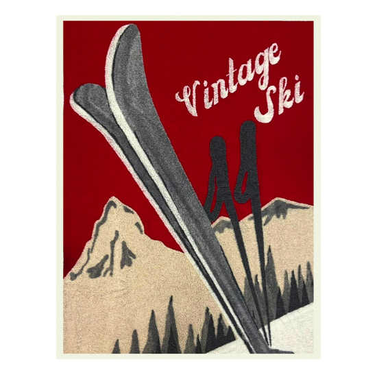 Plaid Vintage Ski rouge 145x200-Ski Vintage
