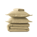 Housse de couette percale unie Beige Blé - Sylvie Thiriez