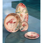 Set de 2 assiettes creuses Ø19,5 en mélamine - Sea Life
