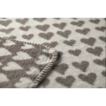 Savona Plaid velours Coeurs Somke - 150x200