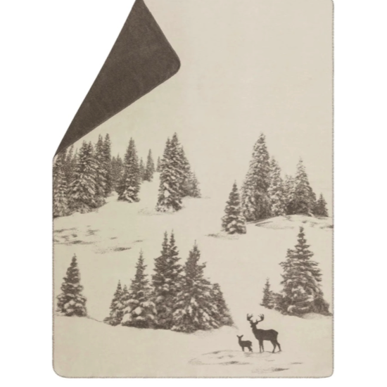 Savona Plaid velours Paysage de Neige Écru - 150x200