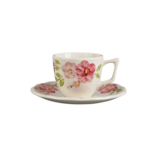 Tasse à café &amp; sous tasse Blandine Rose - Comptoir de Famille