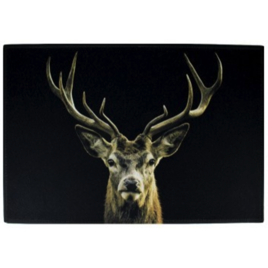 Paillasson noir cerf rouge 75x50