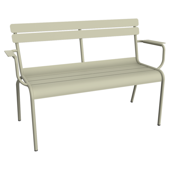 Banc 2PL avec accoudoirs/dossier Luxembourg - Fermob 