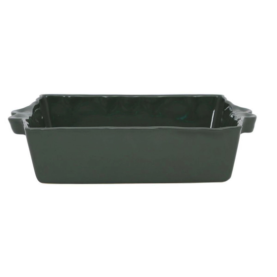 Plat à four festonné carré Romarin 29x25 cm - Côté Table