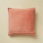 Housse de coussin polaire brodée Apres-ski rose thé - 45x45 - Sylvie Thiriez