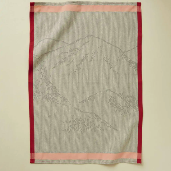 Torchon jacquard Grandeur Nature bordeau - Sylvie Thiriez