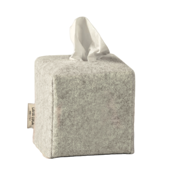 Boîte à mouchoirs en feutre de laine naturelle Beige - Catia Luca