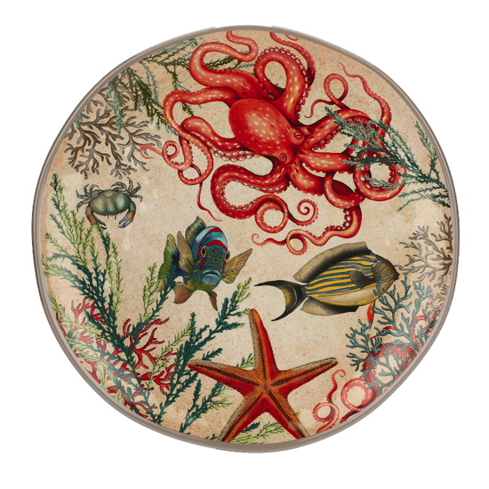 Plat rond Ø42 en mélamine - Sea Life