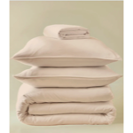 Taie d'oreiller satin/lyocell Beige pétale - Sylvie Thiriez