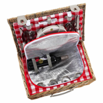 Panier pique-nique osier 4P - Marly rouge