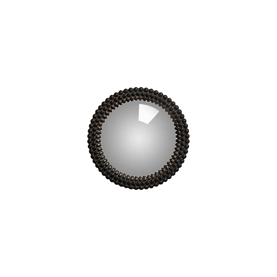 Miroir rond billes noires D17,5 - Chehoma