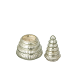 Bougie parfumée sapin côtelé en verre argenté - S