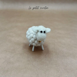 Petit mouton blanc 7,5 cm en feutrine