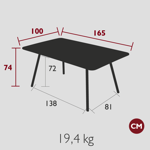 Table Luxembourg 165x100 - Fermob