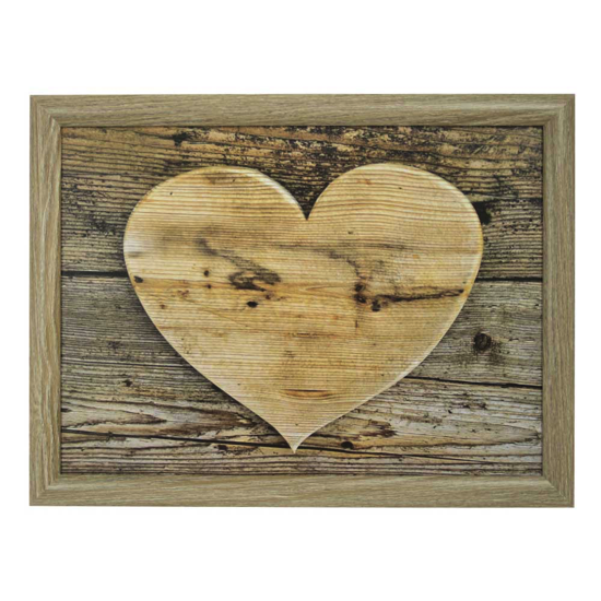 Plateau de genoux motif coeur bois
