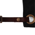 Tablier en cuir et toile waxée N°547 - Noir