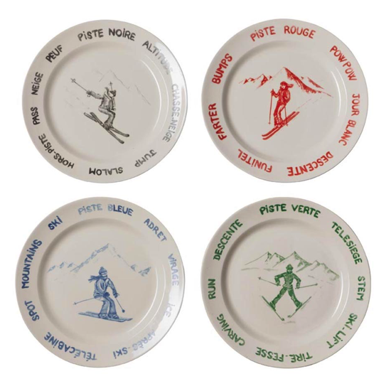 Set de 4 assiettes Pistes de ski Lapique - Chehoma