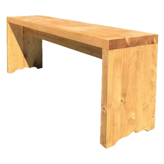 Banc cube en pin finition ciré
