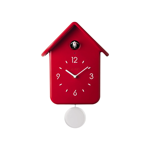 Horloge à coucou avec pendule "Home" - Rouge