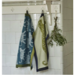 Torchon jacquard 50x70 Léo marine/kaki - Sylvie Thiriez