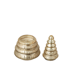 Bougie parfumée sapin côtelé en verre doré - S