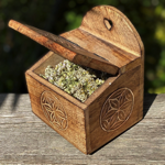 Boîte à sel en bois brulé