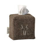 Bo�te � mouchoirs en feutre de laine naturelle Ski - Catia Luca
