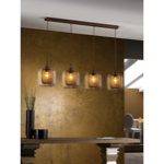 Lustre Fox 4 lumieres - chocolat