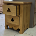 Chevet épicéa massif huilé 2 tiroirs - Découpe Sapin 