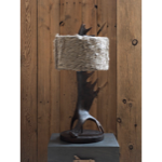 Lampe à poser Laponie avec abat-jour fourrure - Chehoma