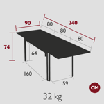 Table Costa 160/240x90 - Fermob