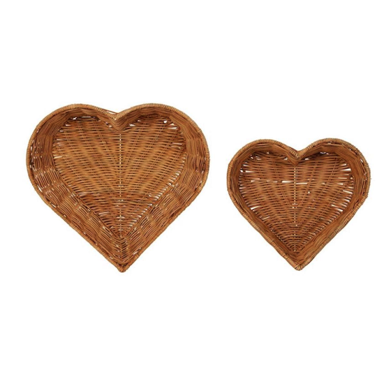 Corbeille coeur en rotin Fantine 32x30xH6