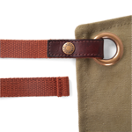 Tablier en cuir et toile vintage n°325 - Havane