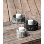 Bougeoir Nevada Ø16 en feutre de laine naturelle Beige - Catia Luca