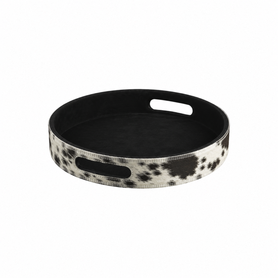 Plateau de service Ø33 - Vache noir/blanc - PM