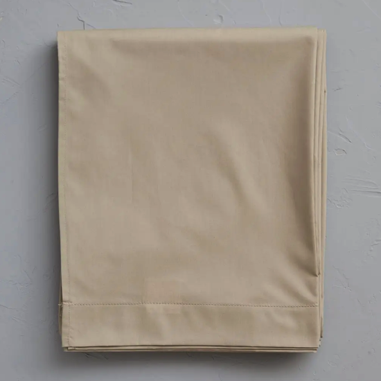 Drap plat percale unie Terre Battue - Sylvie Thiriez